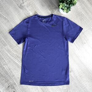 NIKE DRI-FIT Blue Short Sleeve Crew Neck Athletic Workout Shirt Men’s Size Small